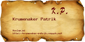 Krumenaker Patrik névjegykártya